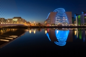 An image of the convention centre dublin lighting