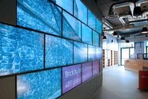 Image of video wall at Visit Derry